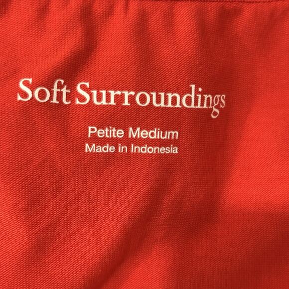 Soft Surroundings Size M Petite Red Short Sleeve Stretch Tunic Tee - Picture 2 of 4